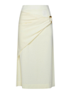 Jil Sander A-line Fine-knit Midi Skirt In Blanco