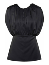 Jil Sander Acetate Blend Top Puffed Sleeves In Black