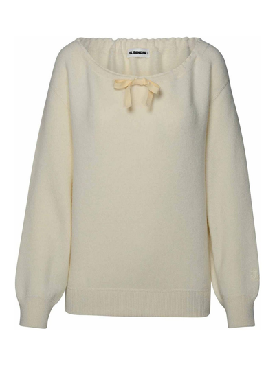 Jil Sander Bow Sweatshirt In Cream