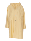 Jil Sander Logo Printed Cotton Canvas Parka In Yellow