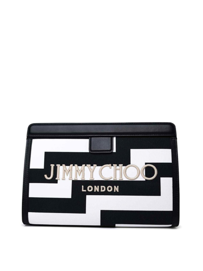 Jimmy Choo Avenue Logo Clutch In Black