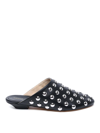 Khaite The Otto Stud-embellished Leather Mules In Negro