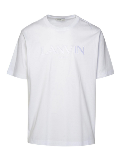 Lanvin Logo Print T Shirt In Beige