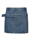 Ambush Blue Belted Denim Miniskirt In Light Blue