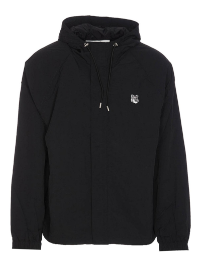 Maison Kitsuné Fox Head Patch Nylon Windbreaker In Black