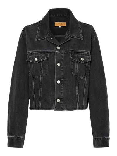 Mm6 Maison Margiela Black Denim Jacket In Negro