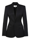 Mm6 Maison Margiela Pinstriped Wool-blend Single-breasted Blazer In Black