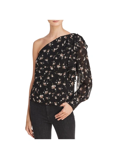 Bardot Womens One Shoulder Floral Top In Purple