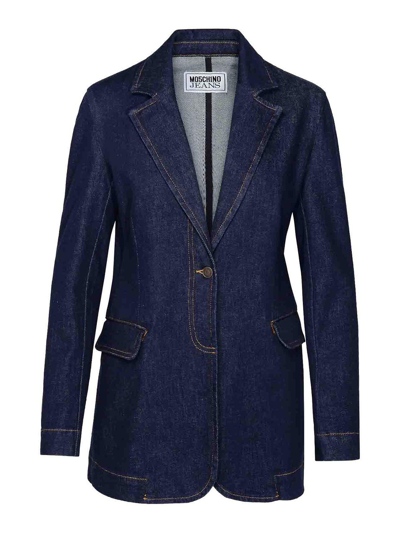 Moschino Denim Blazer In Azul