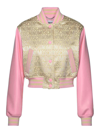 Moschino Logo-jacquard Cropped Jacket In Cream
