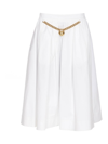 Moschino Heart-charm Ruched Midi Skirt In White