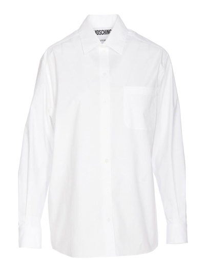 Moschino Logo Shirt In Blanco