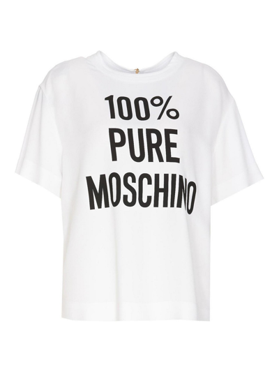 Moschino Pure Print T-shirt In Blanco