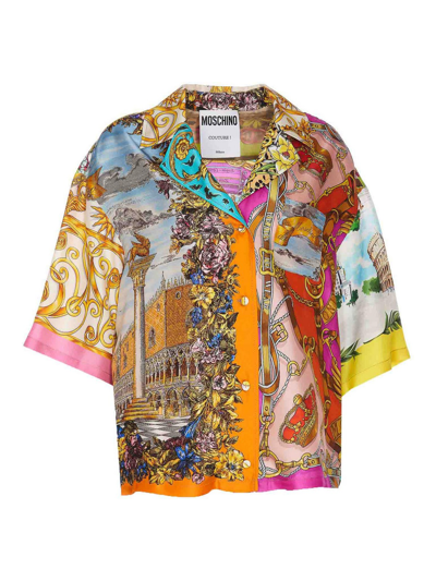 Moschino Scarf Print Shirt In Multicolour