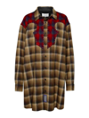 Maison Margiela X Pendleton Plaid Wool Flannel Button-up Shirt In Marrón