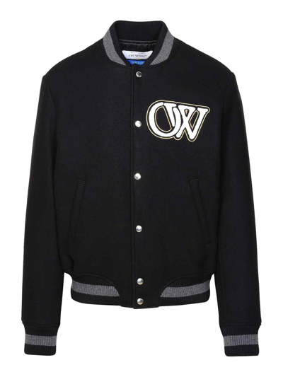 Off-white Off White "varsity" Bomber Jacket In Black