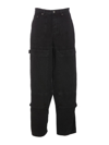Off-white Carpenter Canvas Pants In Men In Black
