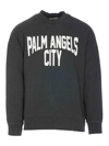 Palm Angels City Washed-effect Sweatshirt In Gris
