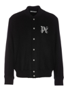 Palm Angels Monogram Embroidered Bomber Jacket In Black