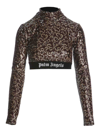 Palm Angels Women's Sequined Top | Size Medium | Pwab038 In Brown