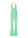 Pinko Halterneck Open-back Jumpsuit In Green