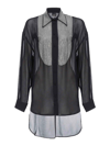 Pinko Rhinestone-embellished Georgette Shirt In Black