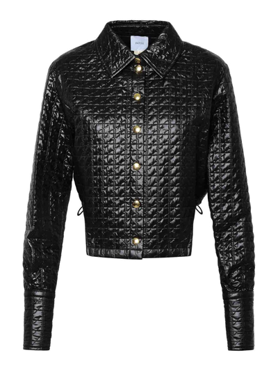 Patou Quilted Cropped Bomber Jacket In Black