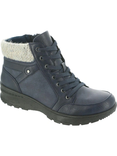 Easy Street Glover Womens Faux Leather Ankle Hiking Boots In Multi
