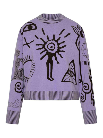 Stella Mccartney Virgin Wool Blend Sweater In Púrpura Claro