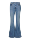Stella Mccartney + Net Sustain Iconic Chain-embellished High-rise Flared Jeans In Blue