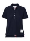 Thom Browne Cotton Pique Polo Shirt Dress In Dark Blue