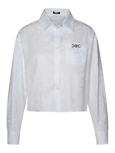 Versace Cropped Shirt In Blanco