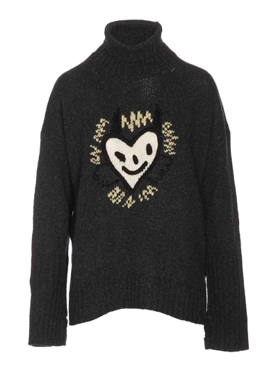 Zadig & Voltaire Alma We Heart Wool Sweater In Black