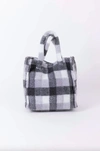 Hat Attack Teddy Tote Check In Grey In Grey