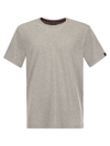 Fay Cotton T-shirt With Contrasting Color Collar