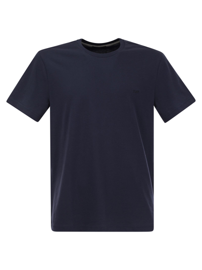 Fay Cotton T-shirt In Navy Blue