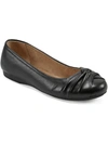 EARTH JACCI WOMENS LEATHER SLIP-ON BALLET FLATS