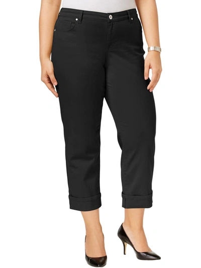 Style & Co Womens Denim Cuffed Jeans In Black