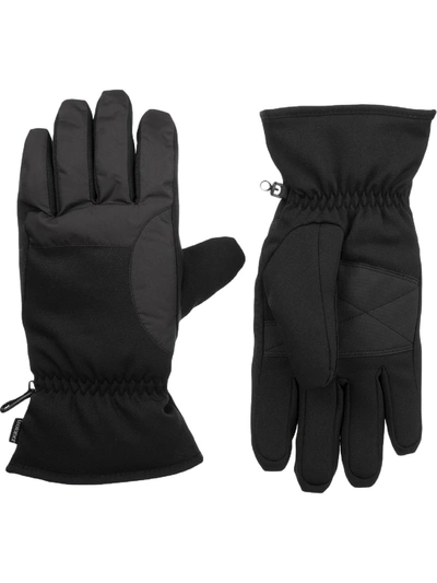 Isotoner Mens Waterproof Warm Winter Gloves In Black