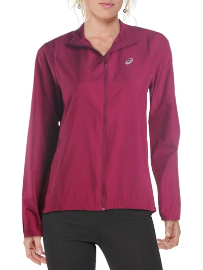 Asics Womens Fitness Workout Athletic Jacket In Purple