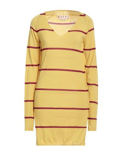 Marni Woman Sweater Yellow Size 6 Virgin Wool In Yellow