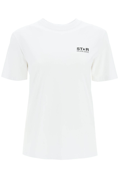 Golden Goose Big Star T-shirt Women In White Black (white)