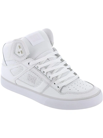 Dc Pure High-top Wc Mens Mixed Media Leather Skate Shoes In Multi