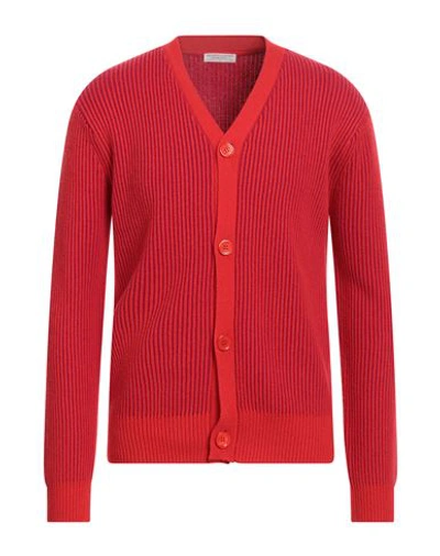 Majestic Filatures Man Cardigan Red Size M Wool, Cashmere