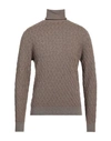 Ballantyne Man Turtleneck Light Brown Size 44 Cashmere, Wool In Beige