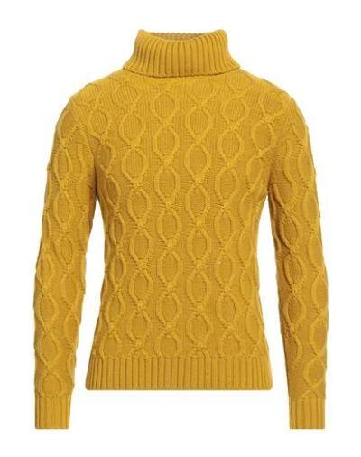 Svevo Man Turtleneck Mustard Size 38 Cashmere In Yellow