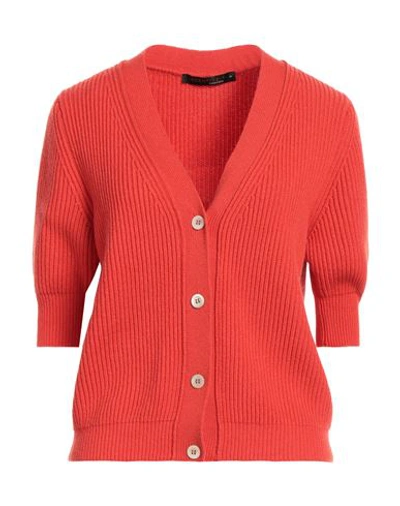 Incentive! Woman Cardigan Tomato Red Size M Cashmere