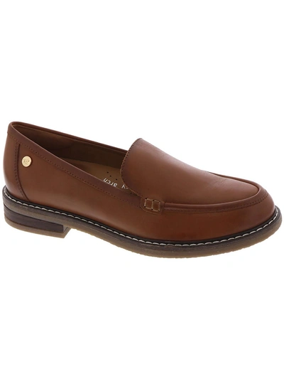 Easy Spirit Women's Eflex Jaylin Round Toe Slip-on Casual Loafers In Medium Brown Leather
