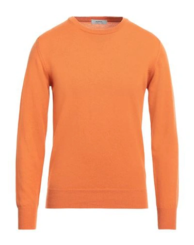 Alpha Studio Man Sweater Orange Size 46 Cashmere