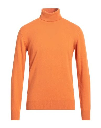 Alpha Studio Man Turtleneck Orange Size 44 Cashmere